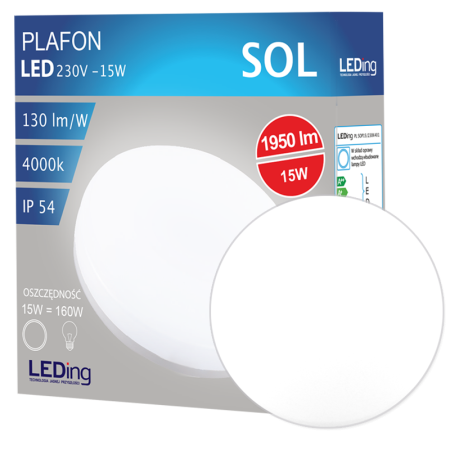 Plafon automatyczny LED 15W 230V 2100lm SOL MV