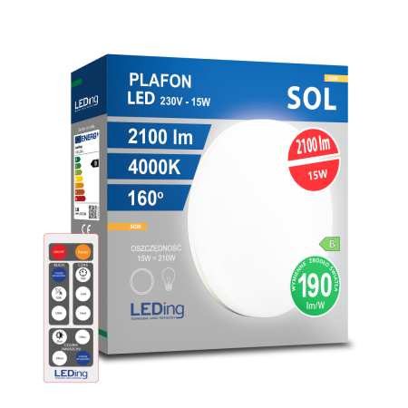 Plafon automatyczny LED 15W 230V 2100lm SOL MV+PIL