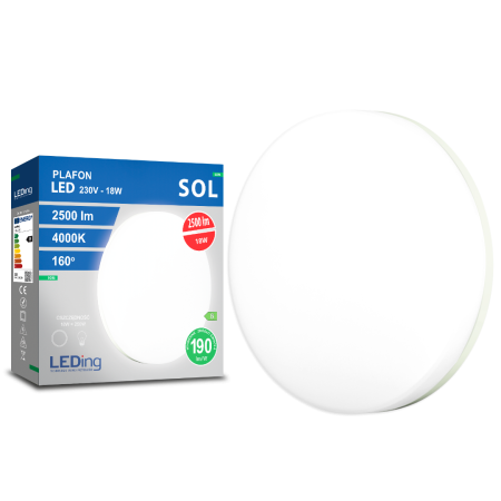 Plafon LED 18W 230V 2500lm SOL praca ciągła