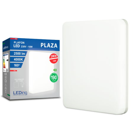 Plafon LED 18W 230V 2500lm PLAZA praca ciągła