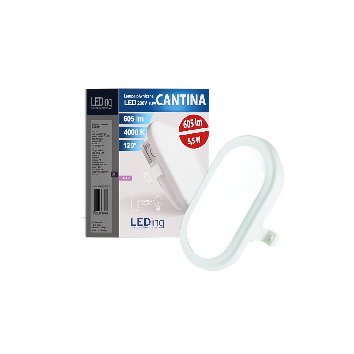 Lampa piwniczna LED 5,5W 230V CANTINA