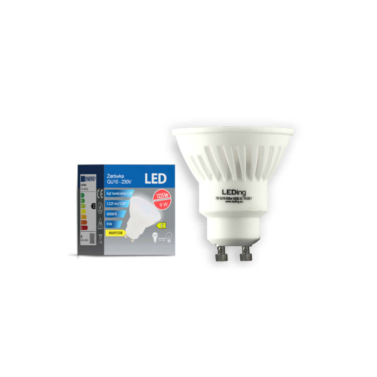 Żarówka LED GU10 9W 230V 1225lm 6000K z warystorem