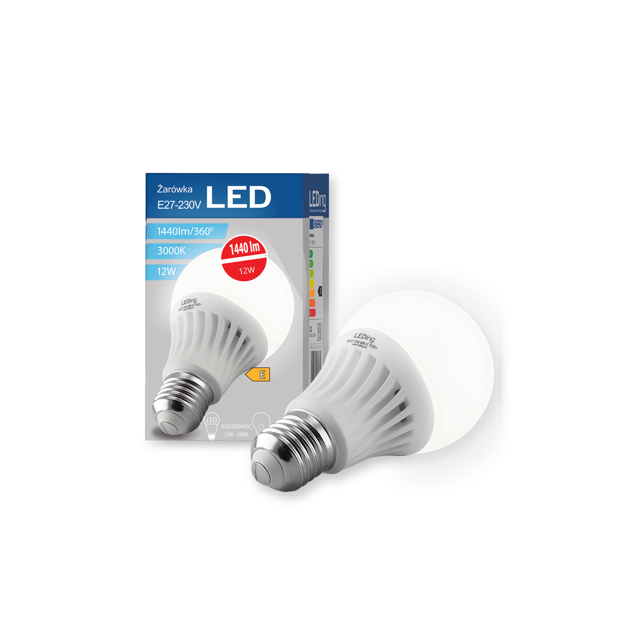 Żarówka LED E27 12W 230V 1440lm 3000K z warystorem