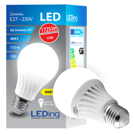 ŻARÓWKA LED E27 15W 230V 1725lm 4000K z warystorem