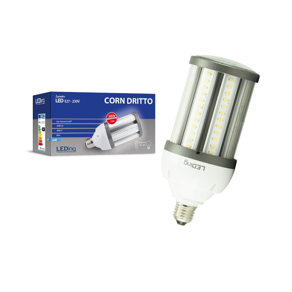 Żarówka LED E27 Corn 20W 230V 4000K DRITTO