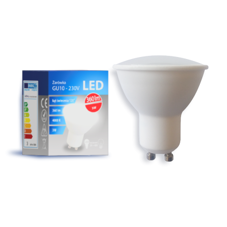 Żarówka LED GU10 3W 230V 360lm 4000K