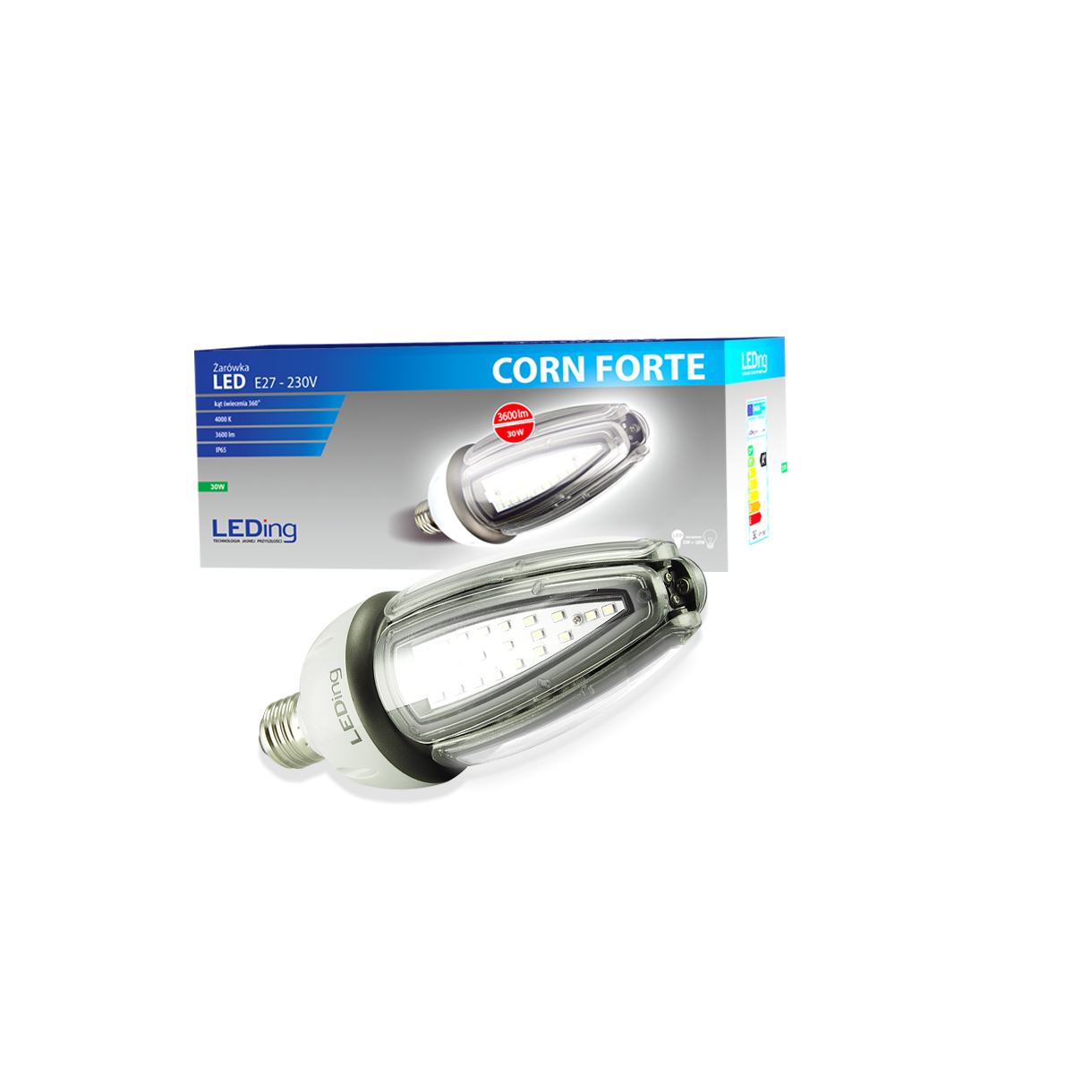 Żarówka LED E27 Corn 30W 230V 4000K FORTE