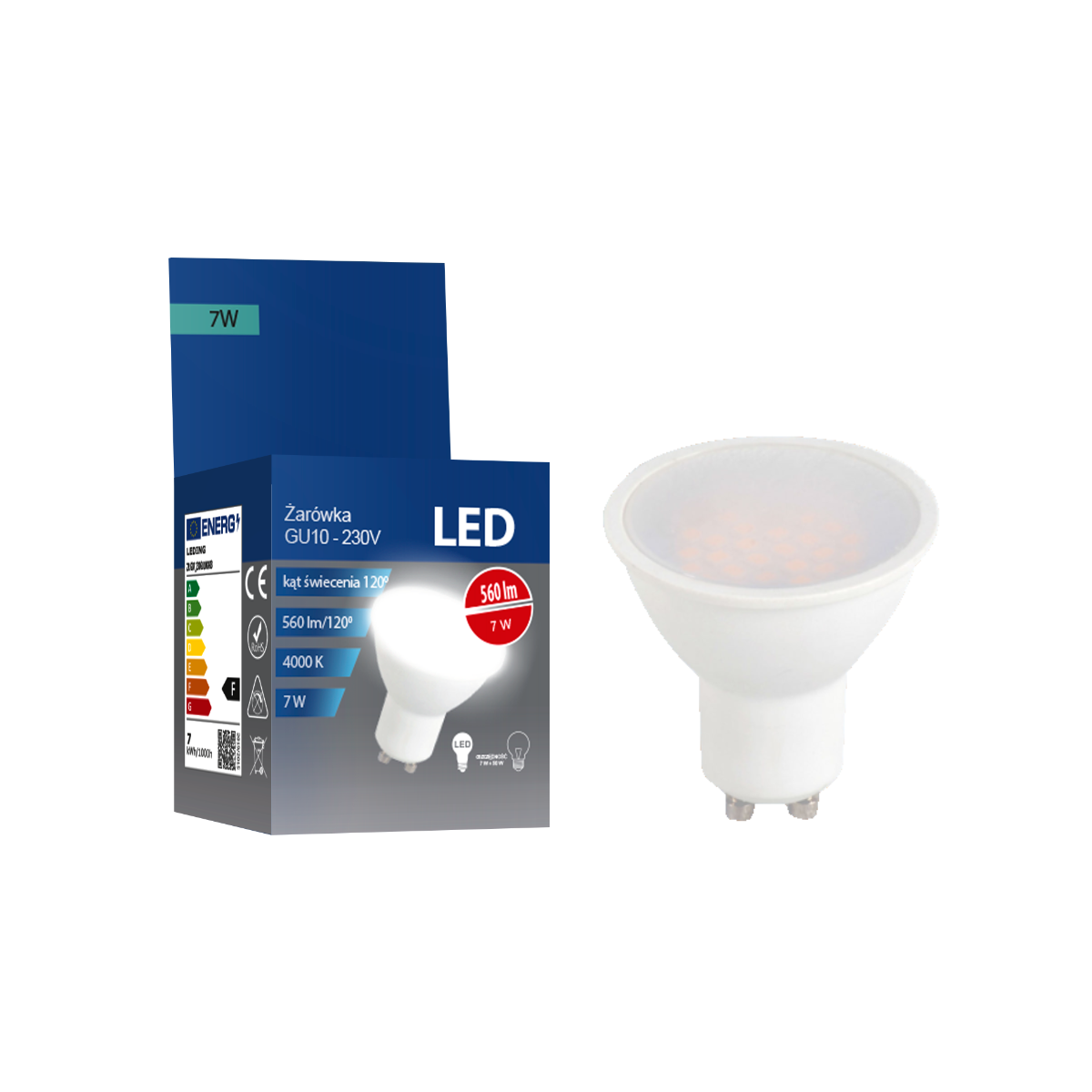 Żarówka LED GU10 7W 230V 560lm 4000K