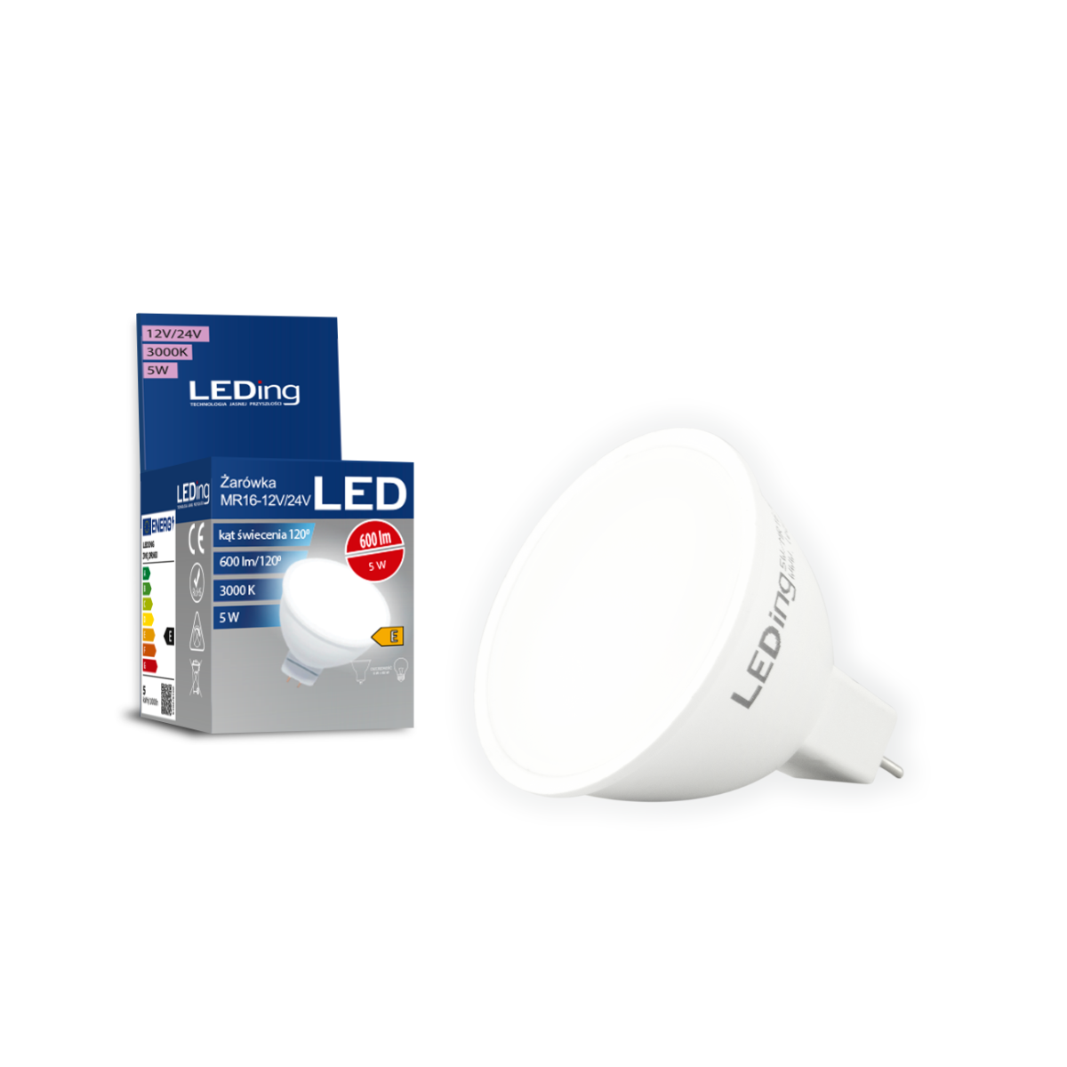 Żarówka LED MR16 5W 12V-24V 600lm 3000K