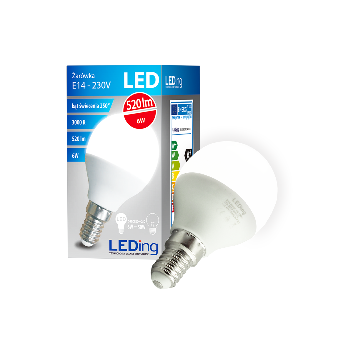 Żarówka LED E14 6W 230V 3000K pół bańka