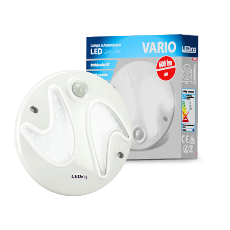 Plafon LED z czujnikiem ruchu PIR 6W 24V VARIO