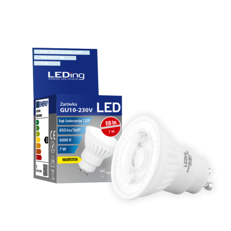 Żarówka LED GU10 7W 230V 850lm 6000K z warystorem