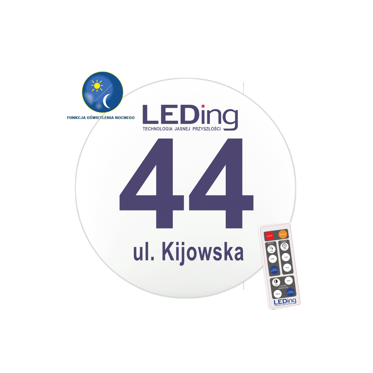 Plafon dwustrumieniowy LED 4W po zmierzchu 24W po rozświetleniu MV 230V SOL MV z pilotem