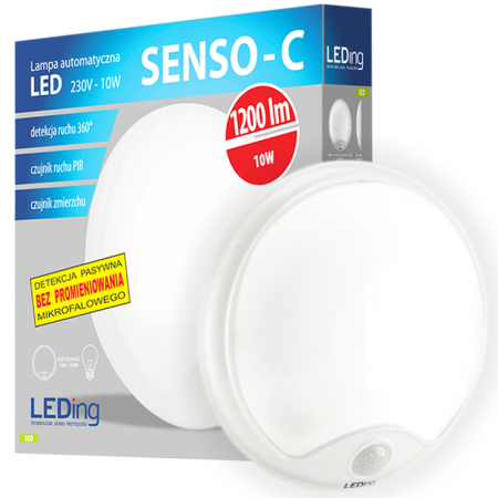 Plafon LED z czujnikiem PIR 10W 230V 1200lm SENSO