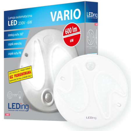 Plafon LED z czujnikiem PIR 6W 230V VARIO